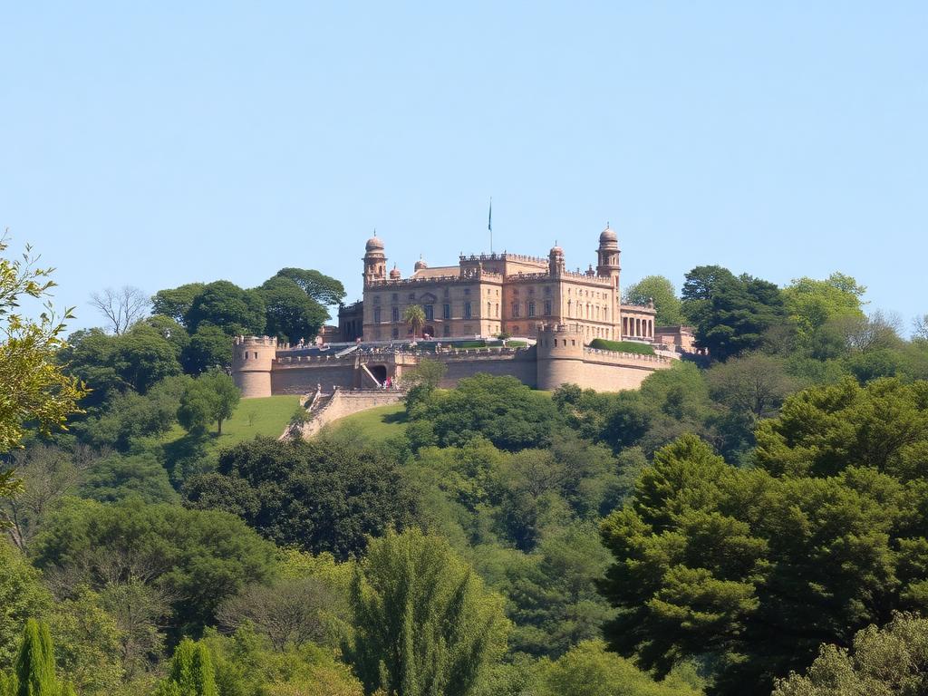 Chapultepec Castle on a forested hill in Mexico City